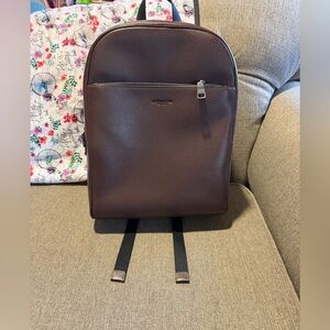 Leather Men's Backpack - Brown